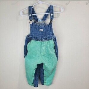 Baby Guess by George Marciano vintage color block bib overalls size 12 months